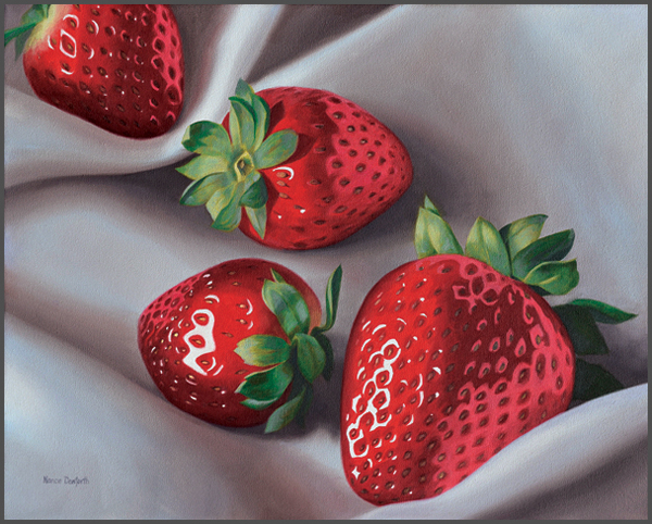 Strawberries on Linen oil painting